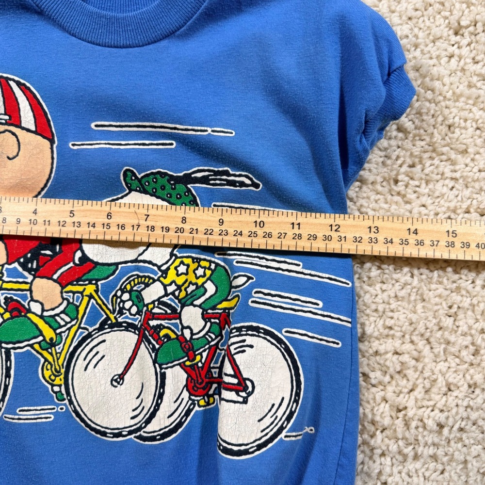 Vintage Peanuts Charlie Brown Snoopy Bicycle Romper 18 M Made in USA 90s Rare - Picture 13 of 13